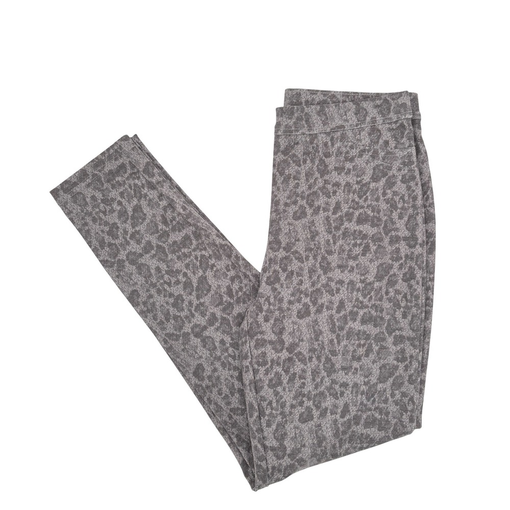 Tribal Silver Leopard Print Pull‎ On Slim Leg Pants Women's Size Medium NWT